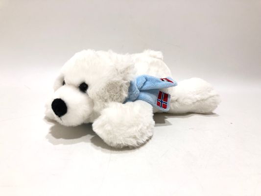 La peluche menteuse blanche d'ours blanc d'enfants a bourré le remplissage de coton de Toy Gifts 100% pp