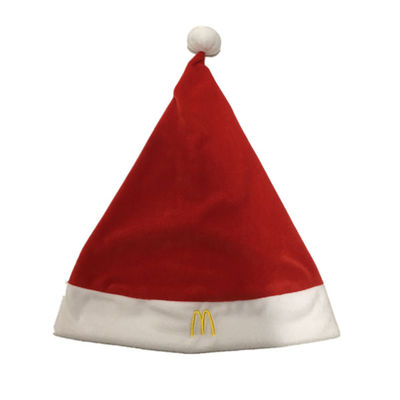 velours 15.75in rouge Santa And White Christmas Hat de 0.4M avec le logo de McDonald