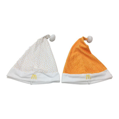 40cm Santa Christmas Hats For Adults personnalisée de 15.75in McDonald d'or et blanche