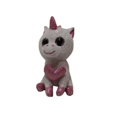 Unicorn Keychain With Heart Plush Toy Decorations Pink White 11Cm pour des sacs