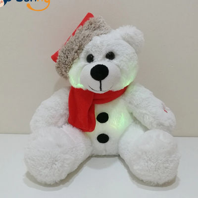 Noël LED allumant l'ours de peluche avec le jouet de peluche d'enfants d'ours de Santa Hat Kids Gift LED