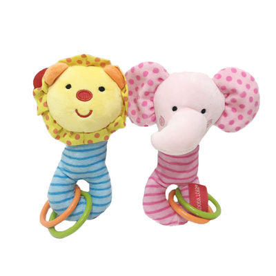 17 jouets infantiles lion et éléphant de peluche molle colorée de cm pour l'éducation de bébés