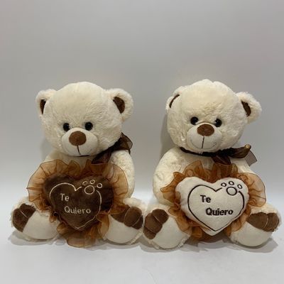 La peluche mignonne de jour de 2 d'ASSTD valentines d'ours joue 20 cm avec le coeur