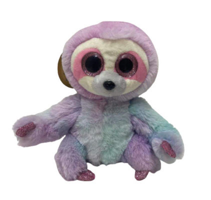 Enregistrement de logo personnalisé et répétition gauche et droite mouvement violet rose cravate teinture paresseux jouet en peluche