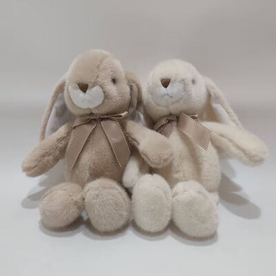 2 jouets en peluche de lapin à oreille cassée pour bébé