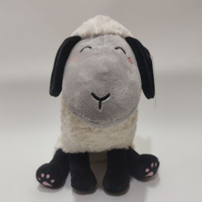 Mouton en peluche chauffant et doux avec une pochette de haricots d'argile à l'intérieur