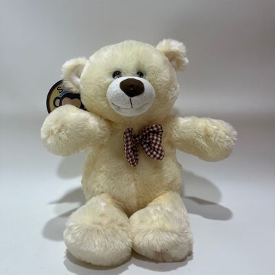 Ours en peluche interactif chantant et tapant des mains, ours musical classique avec nœud papillon à carreaux, animal en peluche