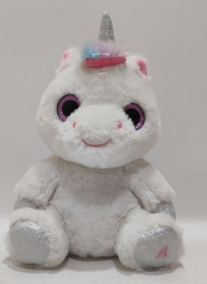 Grands yeux gravés impression chantant gauche et droite yeux lumières licorne jouet en peluche électrique