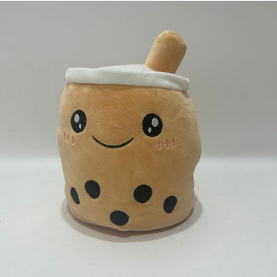 Logo personnalisé double face de couleur réversible tasse de thé au lait jouet en peluche