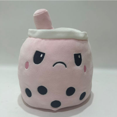 Logo personnalisé double face de couleur réversible tasse de thé au lait jouet en peluche