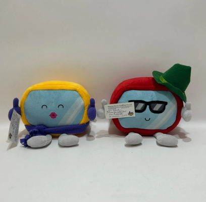 Mascotte de téléphérique rouge et jaune personnalisable de 14 cm poupées en peluche