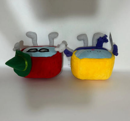 Mascotte de téléphérique rouge et jaune personnalisable de 14 cm poupées en peluche