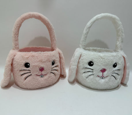 Vente chaude de jouet de panier de lapin rose et blanc