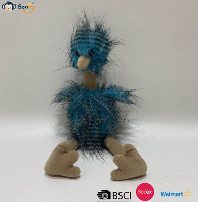 Fabrique OEM en gros personnalisé Peacock bleu Fluff autruche Plush Jouets cadeau animal fourré