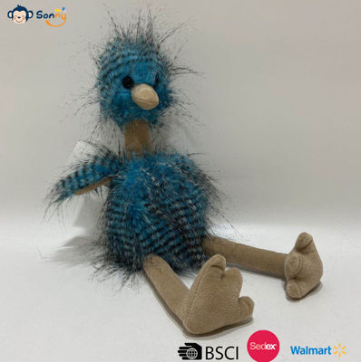 Fabrique OEM en gros personnalisé Peacock bleu Fluff autruche Plush Jouets cadeau animal fourré