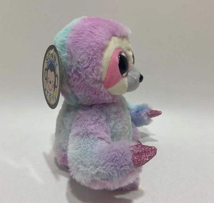 Enregistrement de logo personnalisé et répétition gauche et droite mouvement violet rose cravate teinture paresseux jouet en peluche