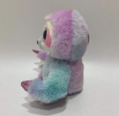 Enregistrement de logo personnalisé et répétition gauche et droite mouvement violet rose cravate teinture paresseux jouet en peluche