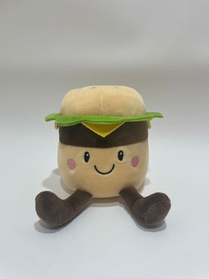 7 pièces de peluches assorties en forme de burger, animaux en peluche mignons en forme de nourriture pour enfants et décoration de la maison