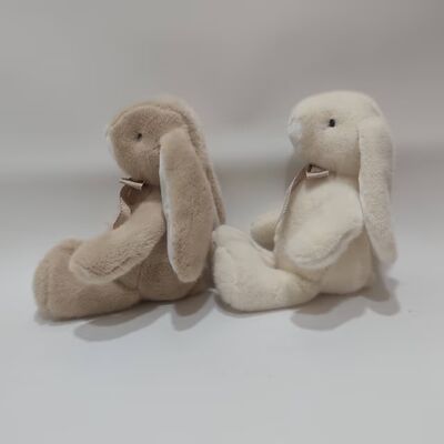 2 jouets en peluche de lapin à oreille cassée pour bébé