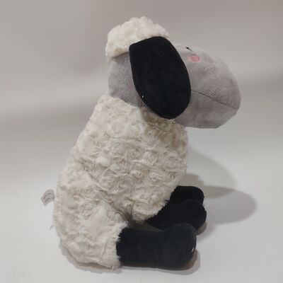 Mouton en peluche chauffant et doux avec une pochette de haricots d'argile à l'intérieur