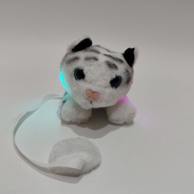 Magnetic Light-Up White Tiger Shoulder Plush Toy with Glowing Feature