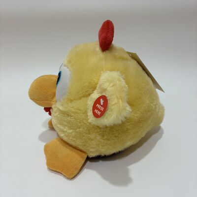 Jouet en peluche drôle de poulet dansant en cercle avec de la musique