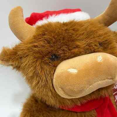 Peluche de vache des Highlands chantante et dansante pour Noël, animal en peluche musical et animé, poupée de vache des Highlands de Noël