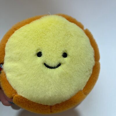 Kawaii Egg Tart Plush Toy Soft Stuffed Cute Food Plushie
