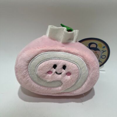Strawberry Swiss Roll Plush Toy Cute Pink Cream Roll Pillow Sweet Dessert Stuffed