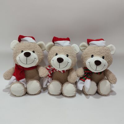 3 Ours en peluche de Noël assortis
