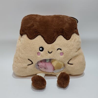 Coussin en PVC transparent mignon en forme de fruit avec mini fruits colorés à l'intérieur