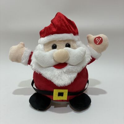 Chant de Noël et cercle du Père Noël en peluche avec de la musique